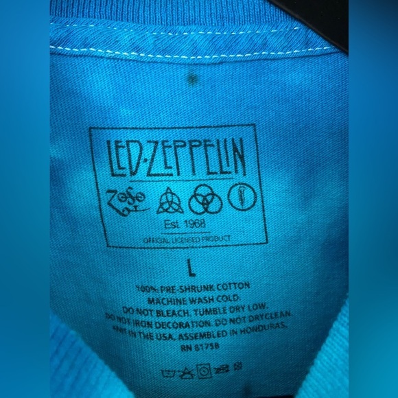 LED ZEPPELIN ICARUS US TOUR 1975 Tie & Dye T-shirt with Short Sleeve in Large - Picture 3 of 7